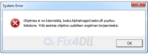 AlphaImageCreator.dll puuttuu