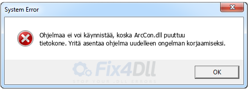 ArcCon.dll puuttuu