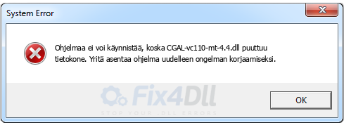 CGAL-vc110-mt-4.4.dll puuttuu