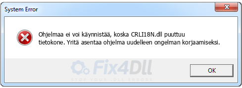 CRLI18N.dll puuttuu