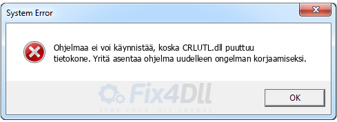 CRLUTL.dll puuttuu