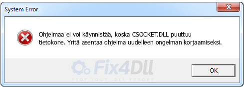 CSOCKET.DLL puuttuu