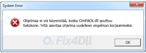 CimPACK.dll puuttuu