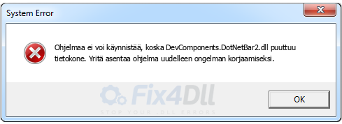 DevComponents.DotNetBar2.dll puuttuu