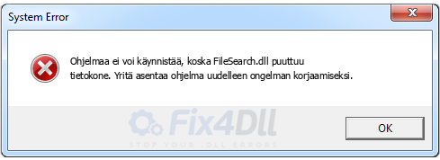 FileSearch.dll puuttuu