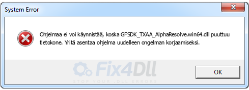 GFSDK_TXAA_AlphaResolve.win64.dll puuttuu