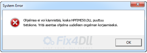 HPFIME50.DLL puuttuu
