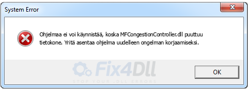 MFCongestionController.dll puuttuu