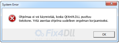 QtXml4.DLL puuttuu