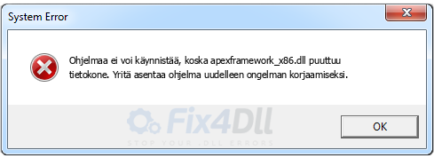 apexframework_x86.dll puuttuu