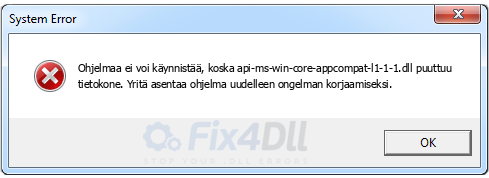 api-ms-win-core-appcompat-l1-1-1.dll puuttuu