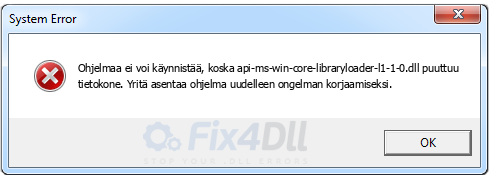 api-ms-win-core-libraryloader-l1-1-0.dll puuttuu