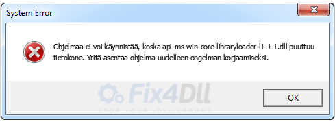 api-ms-win-core-libraryloader-l1-1-1.dll puuttuu