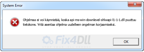 api-ms-win-downlevel-shlwapi-l1-1-1.dll puuttuu