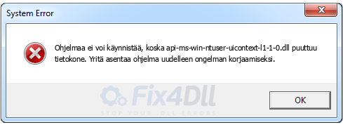 api-ms-win-ntuser-uicontext-l1-1-0.dll puuttuu