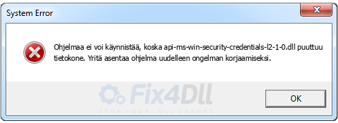 api-ms-win-security-credentials-l2-1-0.dll puuttuu