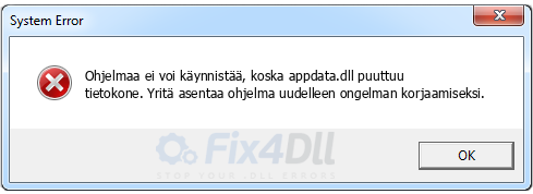 appdata.dll puuttuu