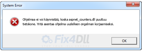 aspnet_counters.dll puuttuu