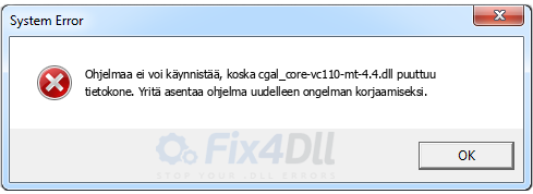 cgal_core-vc110-mt-4.4.dll puuttuu