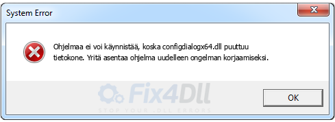 configdialogx64.dll puuttuu