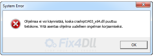 crashrpt1403_x64.dll puuttuu