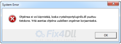 crystalreportpluginlib.dll puuttuu