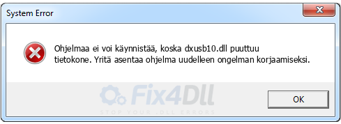 dxusb10.dll puuttuu