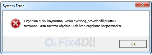 eventlog_provider.dll puuttuu