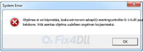 ext-ms-win-advapi32-eventingcontroller-l1-1-0.dll puuttuu