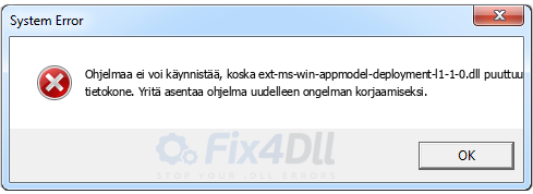 ext-ms-win-appmodel-deployment-l1-1-0.dll puuttuu