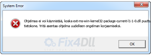 ext-ms-win-kernel32-package-current-l1-1-0.dll puuttuu