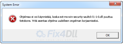 ext-ms-win-security-vaultcli-l1-1-0.dll puuttuu