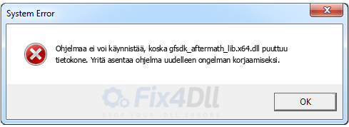 gfsdk_aftermath_lib.x64.dll puuttuu