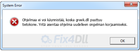 greek.dll puuttuu