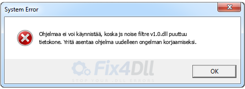js noise filtre v1.0.dll puuttuu