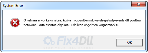 microsoft-windows-sleepstudy-events.dll puuttuu