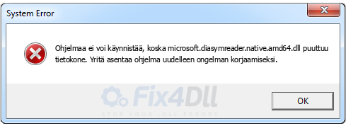 microsoft.diasymreader.native.amd64.dll puuttuu