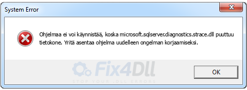 microsoft.sqlserver.diagnostics.strace.dll puuttuu