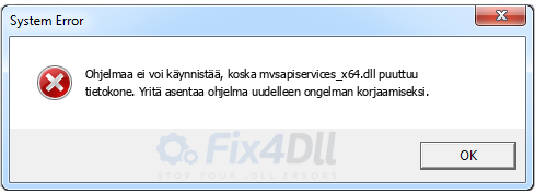 mvsapiservices_x64.dll puuttuu