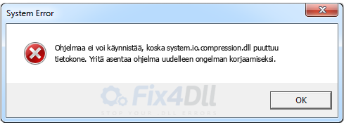 system.io.compression.dll puuttuu