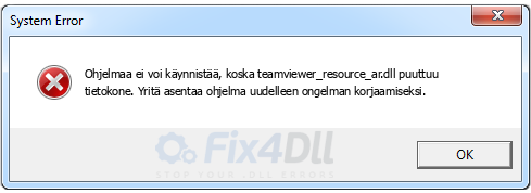 teamviewer_resource_ar.dll puuttuu