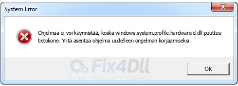 windows.system.profile.hardwareid.dll puuttuu