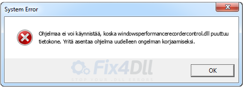 windowsperformancerecordercontrol.dll puuttuu