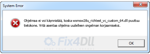 wxmsw28u_richtext_vc_custom_64.dll puuttuu