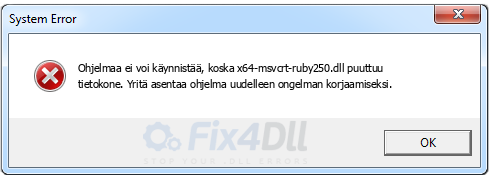 x64-msvcrt-ruby250.dll puuttuu